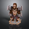 Game Movie Character Orc Ape Warrior With Metal Spiked Shoulder Armor And Bone Chest Decoration 3d model