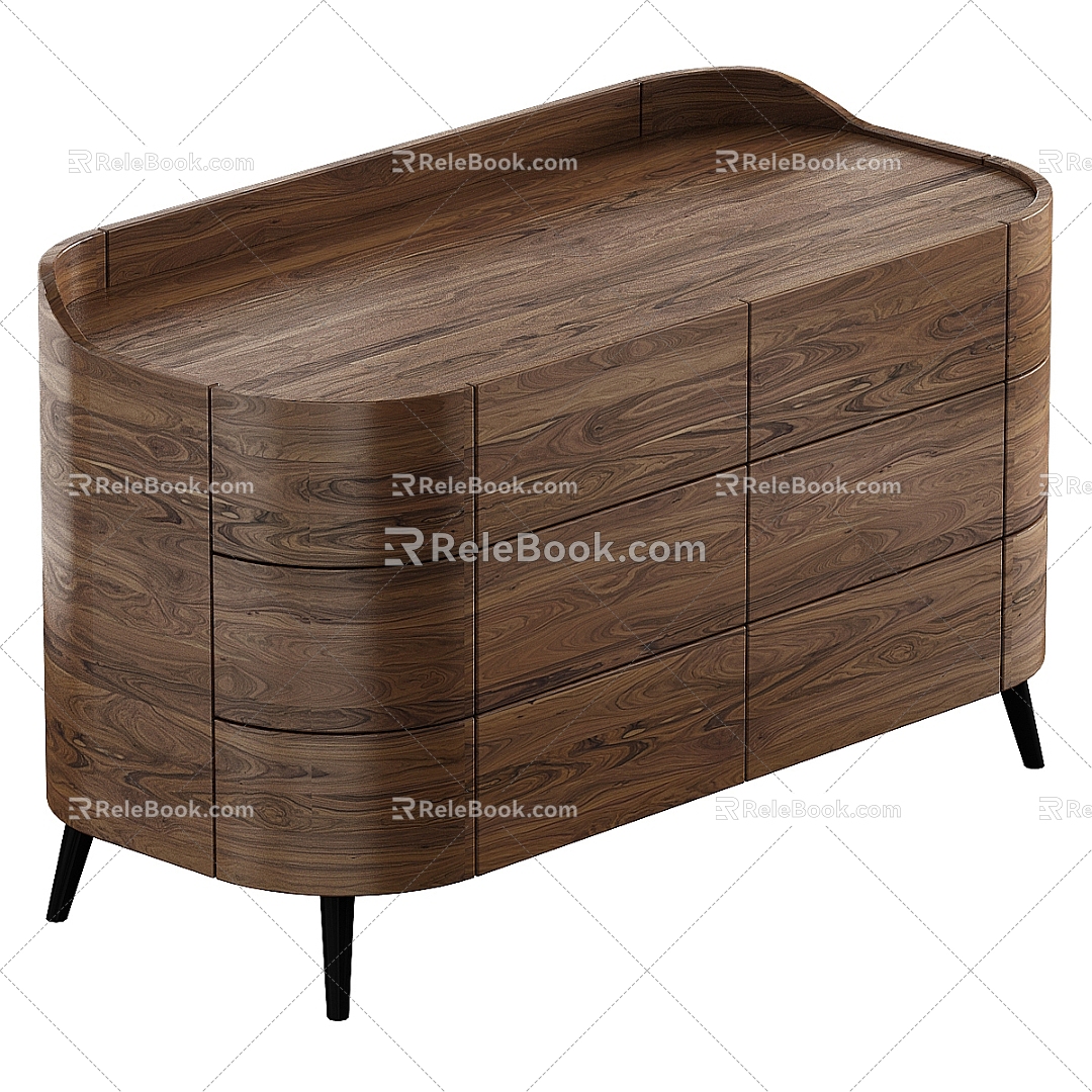 Side Cabinet Entrance Cabinet Decorative Cabinet Solid Wooden Cabinet 3d model