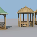 Various Wooden Gazebos with Unique Roof Designs for Garden Landscaping
