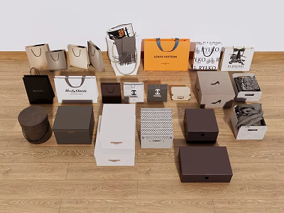 Box Bag Luxury Shopping Bag 3d model