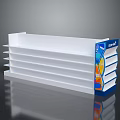 Modern White Layered Storage Shelf With Colorful Decorative Side Panel 3d model