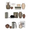 Minimalist Decorative Ornament Set With Ceramic Vases Books Camera And Mugs