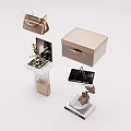 Elegant Modern Living Essentials Featuring Stylish Handbag Decorative Box Books And Small Ornaments