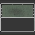 Sturdy Medical Examination Bed With Green Padded Surface And Metal Frame For Hospital Use