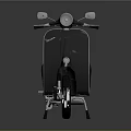 Classic Black Vintage Scooter With Silver Accents And Retro Design