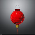 Traditional Chinese Red Paper Lantern With Hanging String And Yellow Tassel