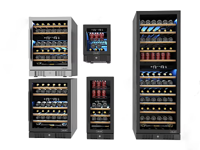 Stylish Wine Coolers With Multiple Sizes And Efficient Wine Bottle Storage 3d model