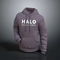 Light Purple Hoodie with HALO MEDIA WORKS Front Print Casual Style Comfortable Pullover