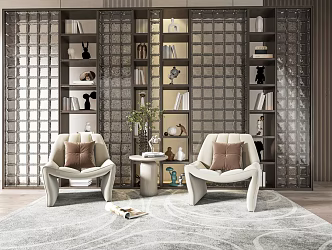 Modern leisure sofa combination sofa glass tile combination 3d model