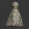 Elegant White Layered Dress With Waist Tie And Flowy Ruffled Skirt