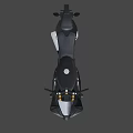 Black Sport Motorcycle With Streamlined Body Transparent Windshield And Golden Wheels