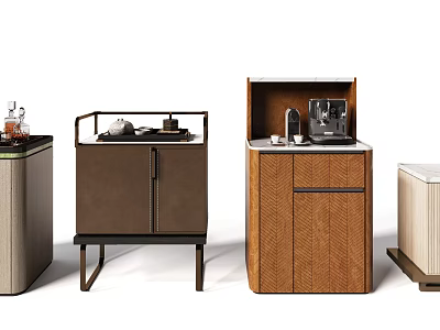 Stylish Modern Buffet Sideboards With Various Designs Wooden Leather And Metal Frame Home Decor 3d model