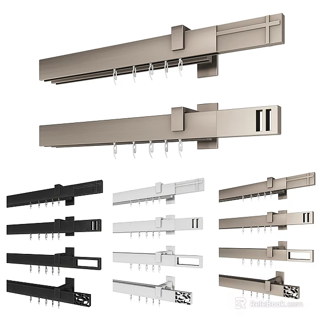 Wall Mounted Hanging Racks With Metal Hooks In Multiple Colors For Kitchen Bathroom Storage 3d model 