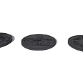 Road Infrastructure Three Circular Black Surface Covers with Designed Patterns for Urban Roads 3d model