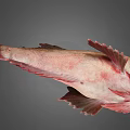 Whole Fresh Fish With Pinkish Brown Body And Fins On Gray Background
