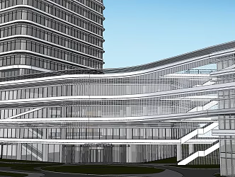 Modern office building 3d model