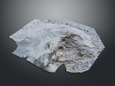Rough Textured Rocky Terrain With Sandy Patches And Sparse Vegetation Details 3d model