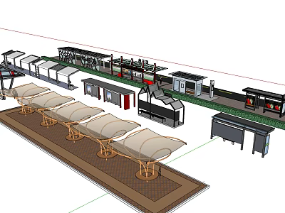 modern bus platform 3d model