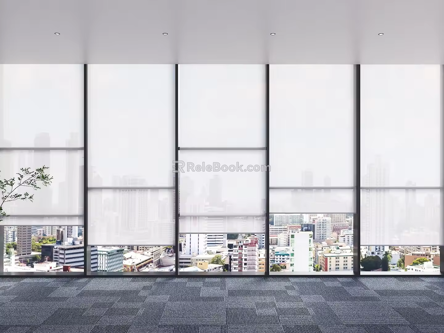 modern office roller shutter floor-to-ceiling window roller shutter roller shutter curtain 3d model