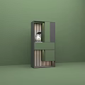 Modern Green And Gray Shoe Cabinet Interior Design With Vertical Stripe Details And Sleek Panels