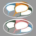 Simple children's room ceiling lamp ceiling lamp balloon shape ceiling lamp decorative ceiling lamp 3d model