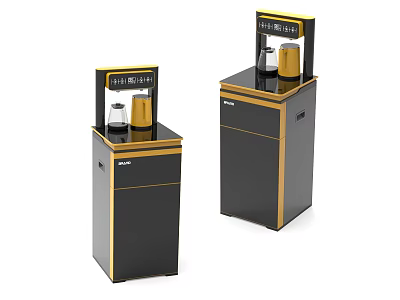 Haier Standing Water Dispensers With Black And Gold Modern Home Appliance Design 3d model