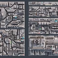 Futuristic Industrial Mechanical Structure With Complex Pipes And Metal Panels