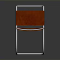 Modern Red Dining Chair With Chrome Metal Frame And Curved Legs Design
