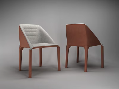 Modern Minimalist Leisure Chair With Wooden Frame Two Different Colors And Fabric Cushion 3d model