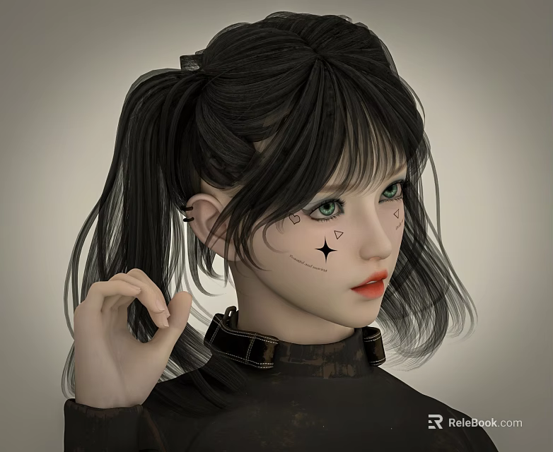 Modern Hinged Door With Wooden Frame And Glass Panel For Contemporary Home Interior Design 3d model 