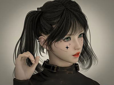 Modern Hinged Door With Wooden Frame And Glass Panel For Contemporary Home Interior Design 3d model