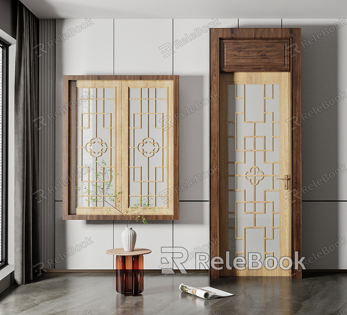 New Chinese Style Swing Door and Window Combination model