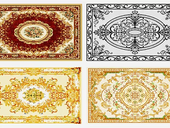 European-style ceramic tile classical floor mosaic 3d model