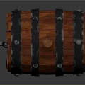 Traditional Wooden Barrel Structure With Metal Hoops Rivets And Wooden Legs
