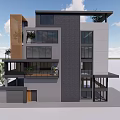 Modern Detached Villa Exterior Design With Large Glass Windows Wooden Accents Balconies And Greenery