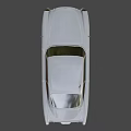 Classic Silver Two Door Vintage Car With Round Headlights And Front Grille
