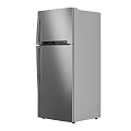 Modern Stainless Steel Refrigerator Freezer With Digital Control Panel And Sleek Design