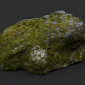 Moss Covered Natural Stone With Textured Surface And Organic Natural Look