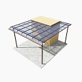 Clear Glass Awning for Two Window Red Brick Building Outdoor Entrance Area