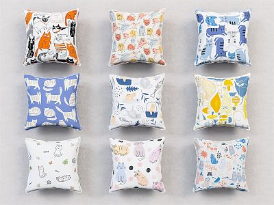 Modern Pillow Home Cotton Linen Pillow Beauty Chen Cartoon Ornaments model