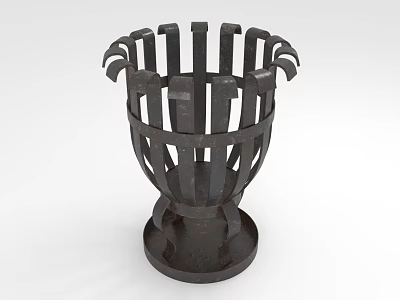 Modern Black Hollow Structured Vase With Base For Home Decoration 3d model