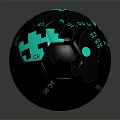 Professional Black Soccer Ball Sports Equipment Featuring Green Patterns And FIFA Logo Design