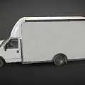 White Cargo Van With Open Side Door And Wooden Loading Compartment
