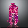 Pink Character And Creature 3D Model With Mechanical Body And Detailed Design Features
