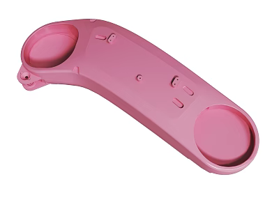 Pink Ergonomic Curved Device with Two Circular Holders and Control Buttons 3d model
