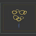 Modern Contemporary Ceiling Light With Unique Multiple Oval Shapes And Soft Lighting
