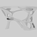 Modern White Coffee Table With Unique Hollow Out Base Design And Smooth Surface Top 3d model