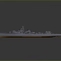 Detailed Warship 3D Model Showcasing Deck Armament Systems and Hull Design Features 3d model