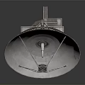 White Dish Shaped Satellite Receiver Household Electrical Appliance With Metal Stand