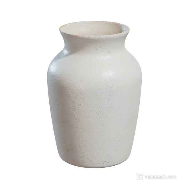Simple White Ceramic Vase with Smooth Surface for Modern Home Decor 3d model